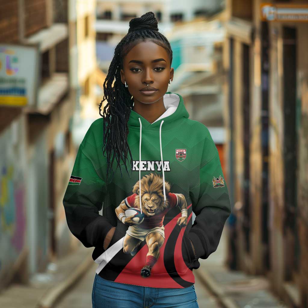 Kenya Rugby Custom Hoodie Simbas Mascot - Sporty Style