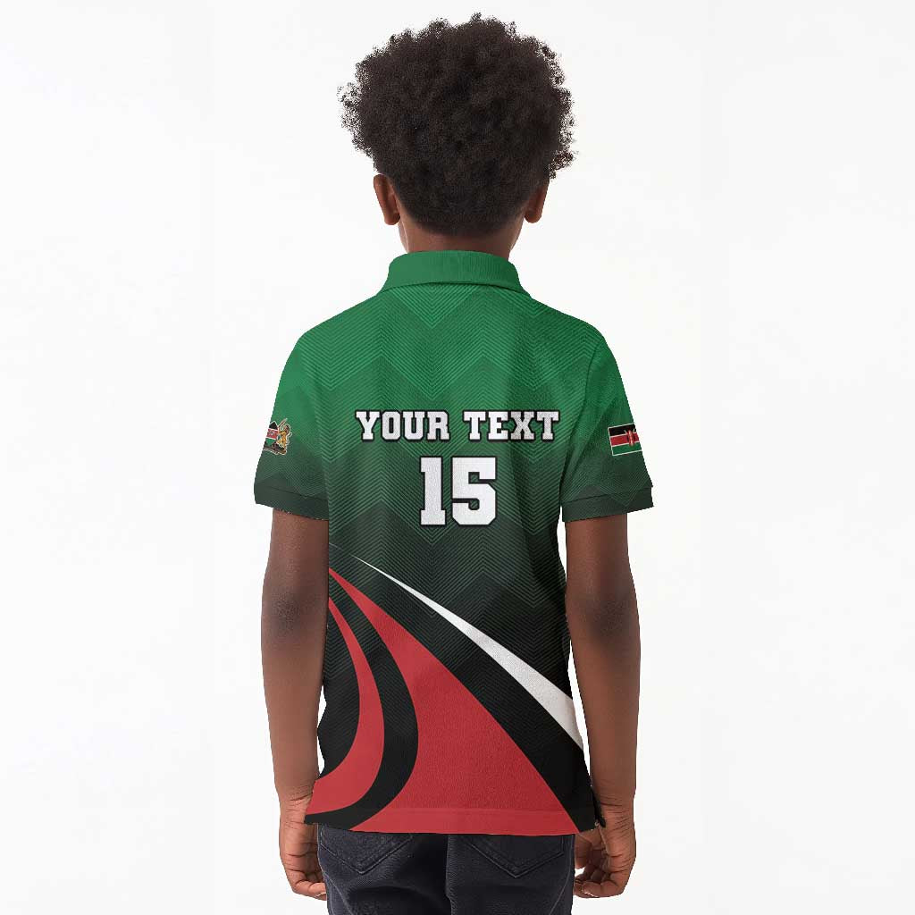 Kenya Rugby Custom Kid Polo Shirt Simbas Mascot - Sporty Style