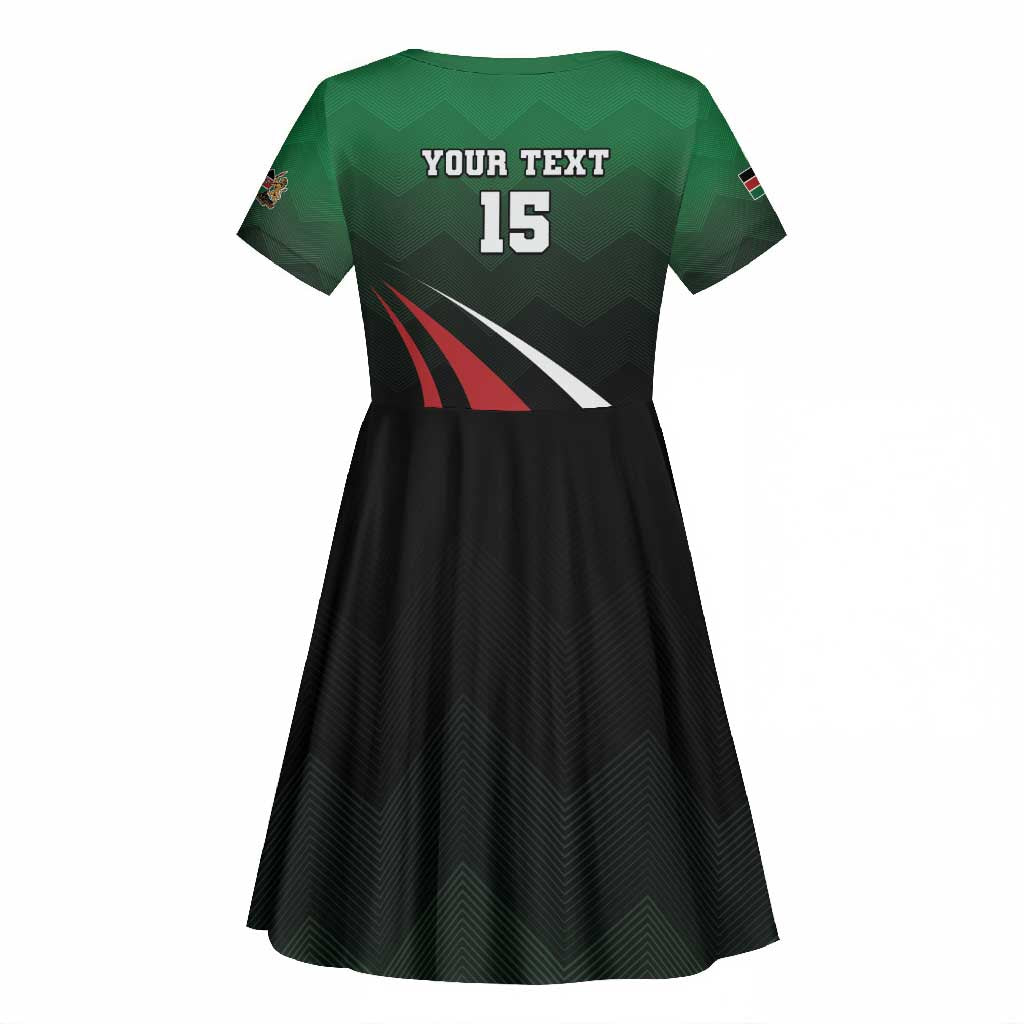 Kenya Rugby Custom Kid Short Sleeve Dress Simbas Mascot - Sporty Style