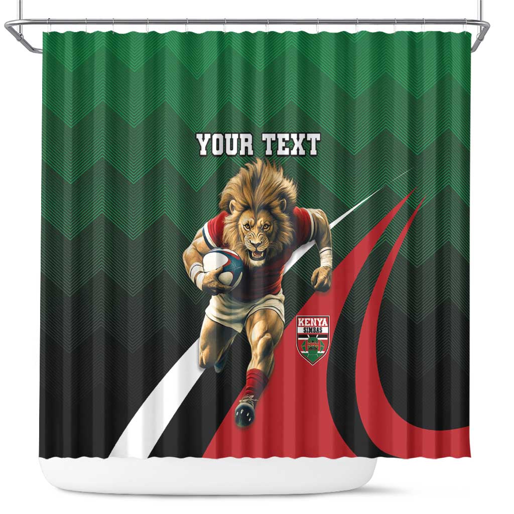Kenya Rugby Custom Shower Curtain Simbas Mascot - Sporty Style
