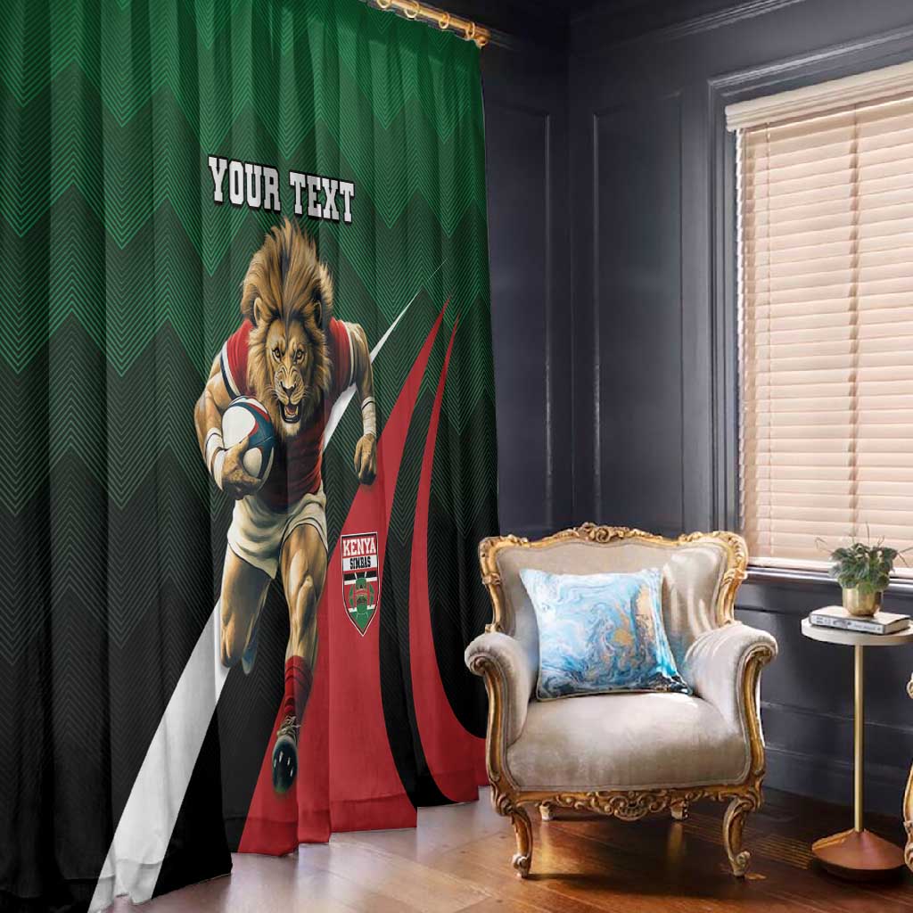 Kenya Rugby Custom Window Curtain Simbas Mascot - Sporty Style