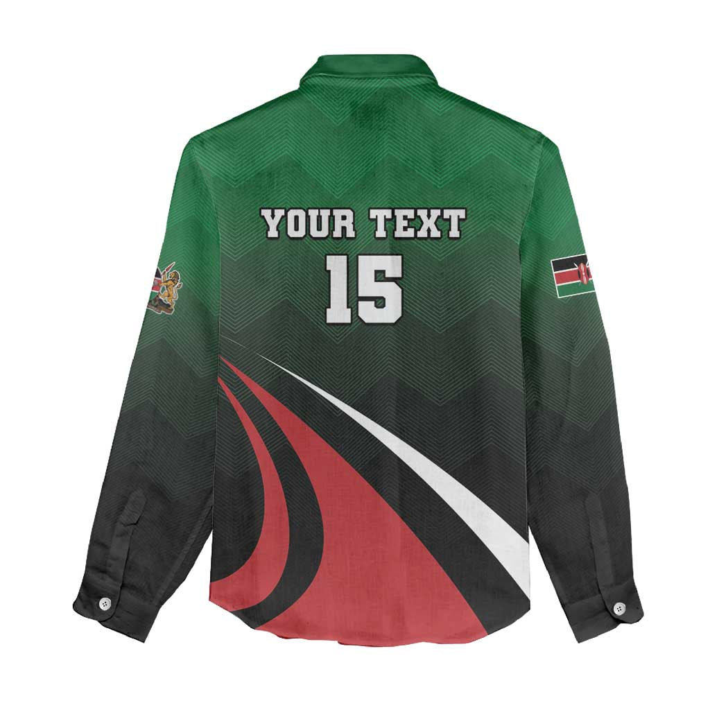 Kenya Rugby Custom Women Casual Shirt Simbas Mascot - Sporty Style LT15