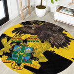 Afro Ghana Round Carpet Eagle With Coat Of Arms