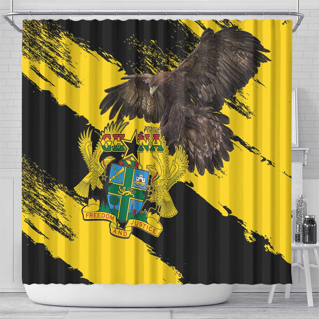 Afro Ghana Shower Curtain Eagle With Coat Of Arms