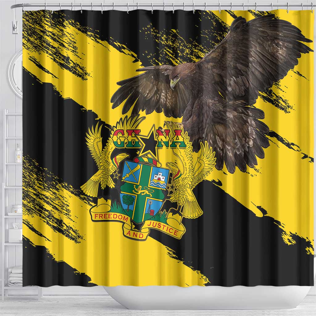 Afro Ghana Shower Curtain Eagle With Coat Of Arms