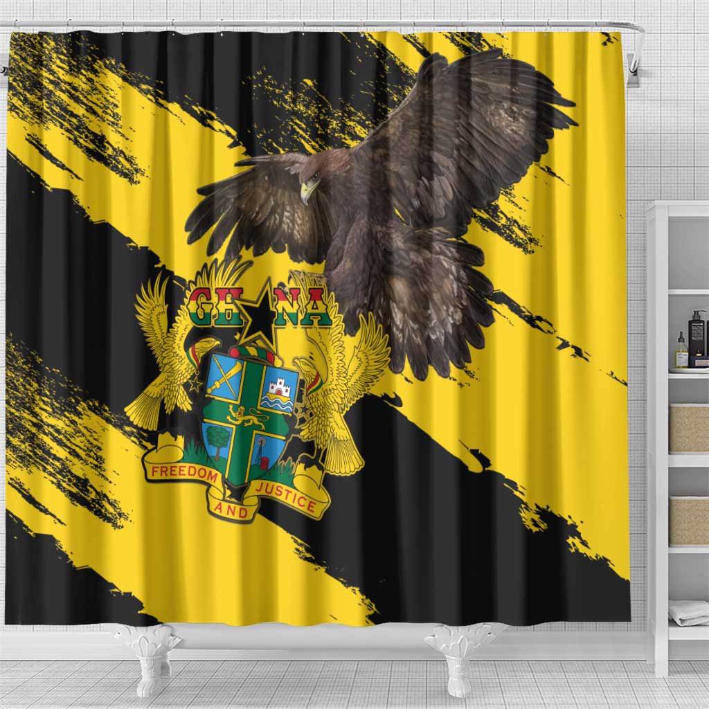 Afro Ghana Shower Curtain Eagle With Coat Of Arms