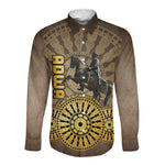 Adwa Victory Day Long Sleeve Button Shirt Adwa Battle Shield - Vintage Style
