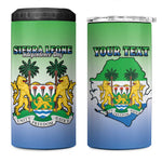 Personalised Sierra Leone Independence Day 4 in 1 Can Cooler Tumbler Coat Of Arms Flag Map