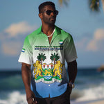 Personalised Sierra Leone Independence Day Hawaiian Shirt Coat Of Arms Flag Map