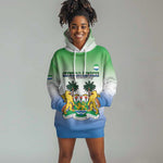 Personalised Sierra Leone Independence Day Hoodie Dress Coat Of Arms Flag Map