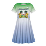 Personalised Sierra Leone Independence Day Kid Short Sleeve Dress Coat Of Arms Flag Map