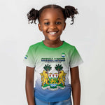Personalised Sierra Leone Independence Day Kid T shirt Coat Of Arms Flag Map