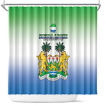 Personalised Sierra Leone Independence Day Shower Curtain Coat Of Arms Flag Map