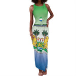 Personalised Sierra Leone Independence Day Tank Maxi Dress Coat Of Arms Flag Map