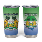 Personalised Sierra Leone Independence Day Tumbler Cup Coat Of Arms Flag Map