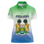 Personalised Sierra Leone Independence Day Women Polo Shirt Coat Of Arms Flag Map