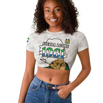 Personalised Happy Independence Sierra Leone Raglan Cropped T shirt April 27th