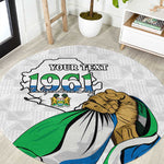 Personalised Happy Independence Sierra Leone Round Carpet April 27th