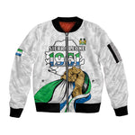Personalised Happy Independence Sierra Leone Sleeve Zip Bomber Jacket April 27th