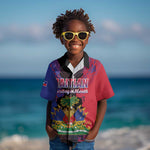 Personalised Haitian Heritage Month Kid Hawaiian Shirt Coat Of Arms With Dashiki Pattern