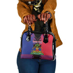 Personalised Haitian Heritage Month Shoulder Handbag Coat Of Arms With Dashiki Pattern