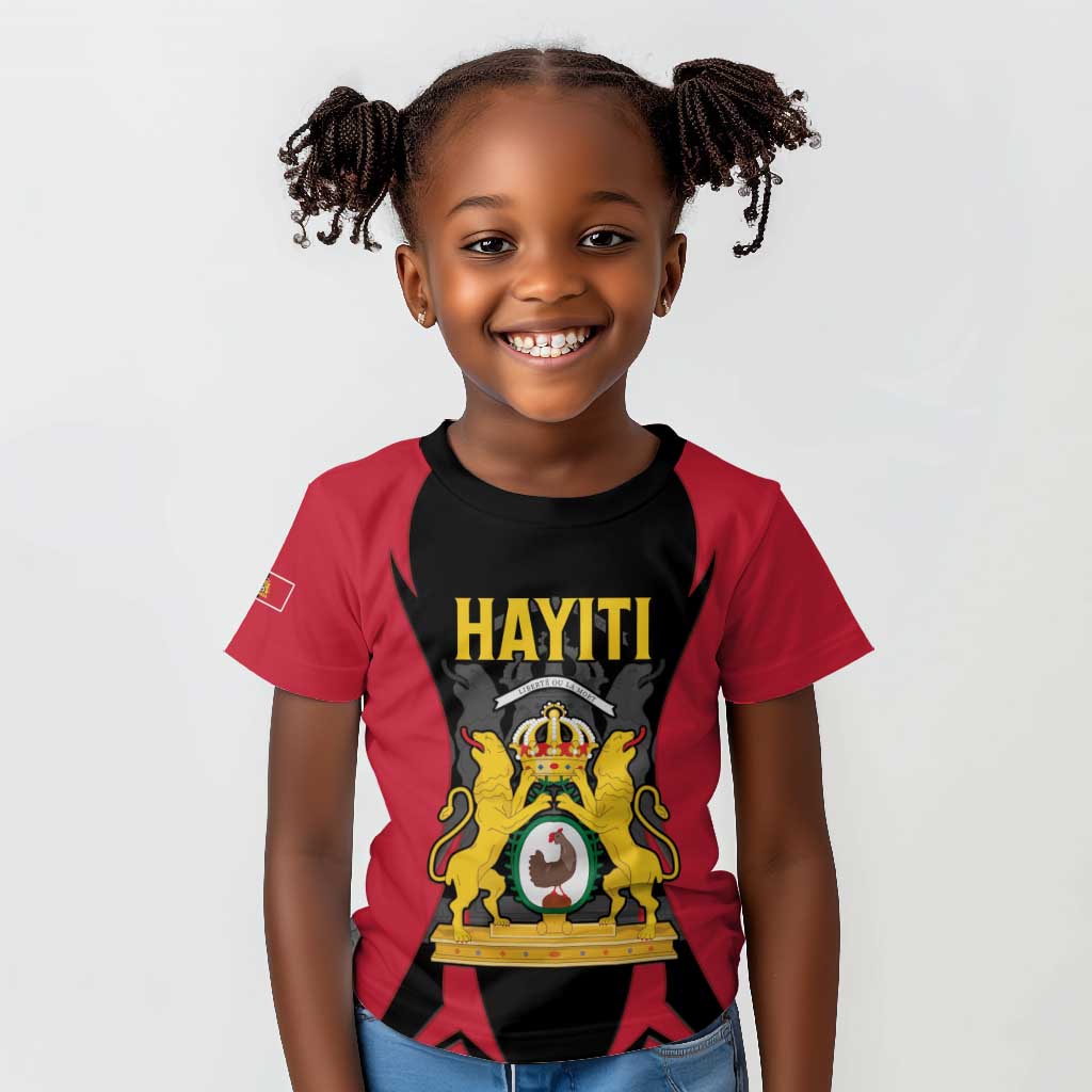 Personalised First Empire Of Haiti Kid T shirt Coat Of Arms Sporty Style