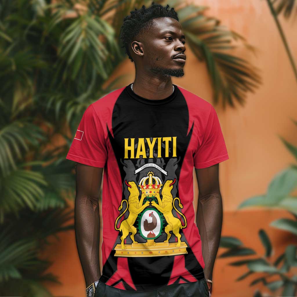 Personalised First Empire Of Haiti T shirt Coat Of Arms Sporty Style
