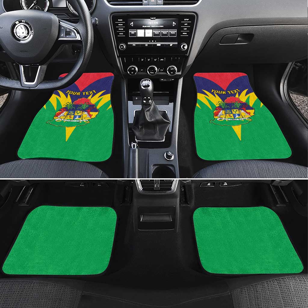 Personalised Republique de Maurice Car Mats Coat Of Arms Flag Style