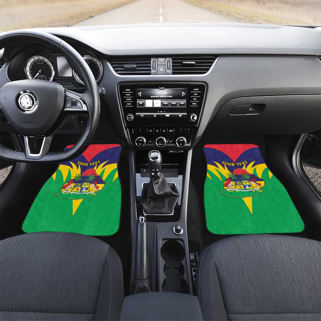 Personalised Republique de Maurice Car Mats Coat Of Arms Flag Style