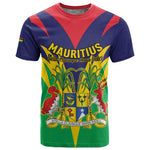 Personalised Republique de Maurice T shirt Coat Of Arms Flag Style