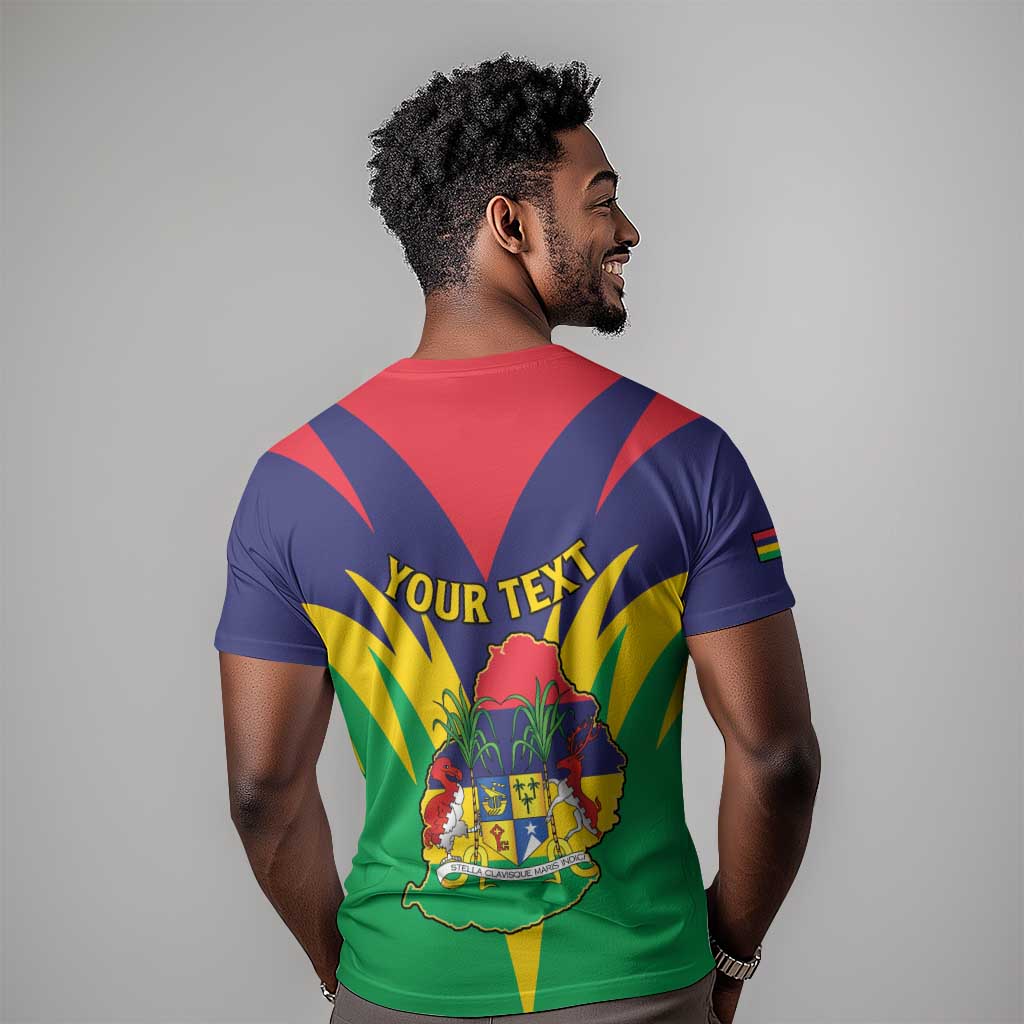Personalised Republique de Maurice T shirt Coat Of Arms Flag Style