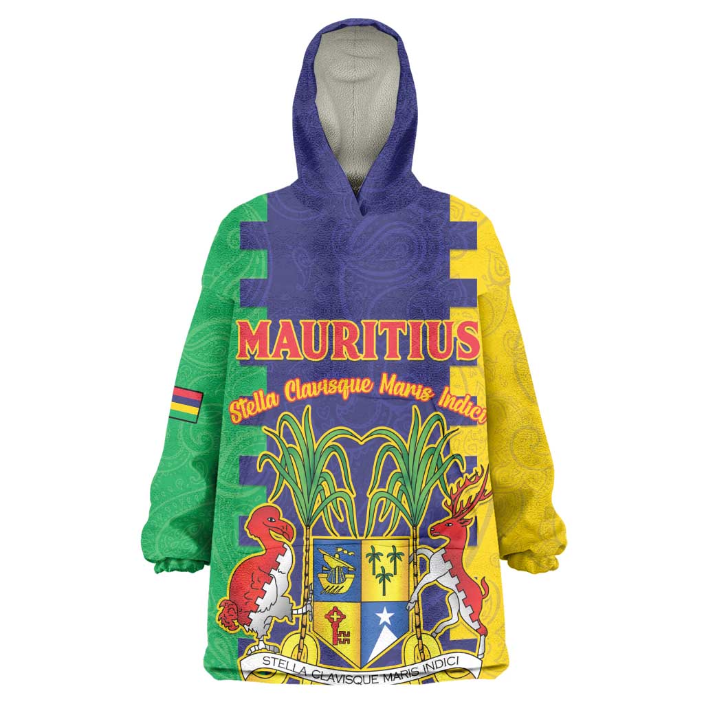 Personalised Republique de Maurice Kid Wearable Blanket Hoodie Stella Clavisque Maris Indici