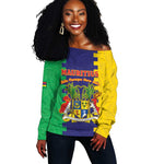 Personalised Republique de Maurice Off Shoulder Sweater Stella Clavisque Maris Indici