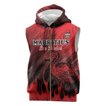 Personalised Mauritius Football Sleeveless Zip Hoodie Go Les Dodos Go - African Pride