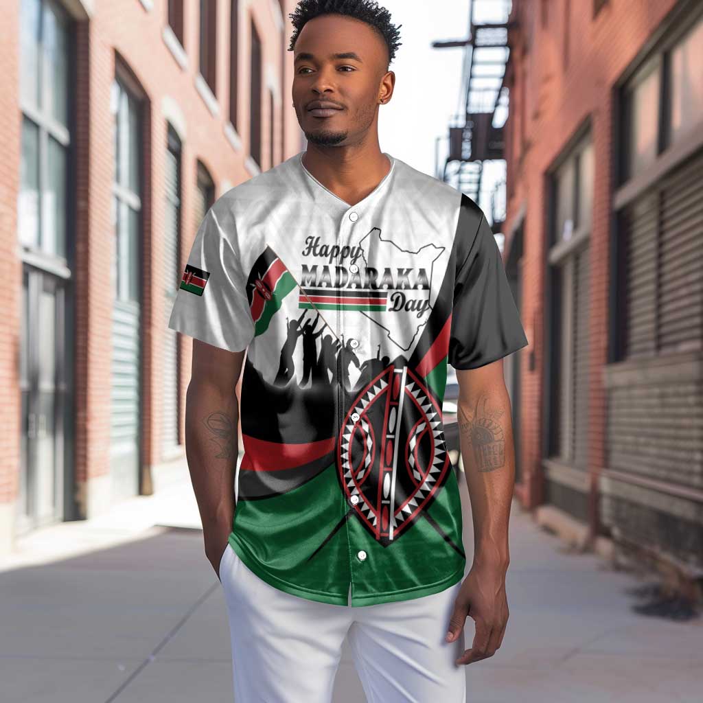 Personalised Kenya Baseball Jersey Madaraka Day - Maasai Shield