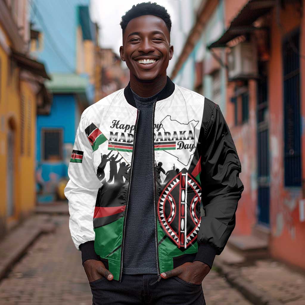 Personalised Kenya Bomber Jacket Madaraka Day - Maasai Shield