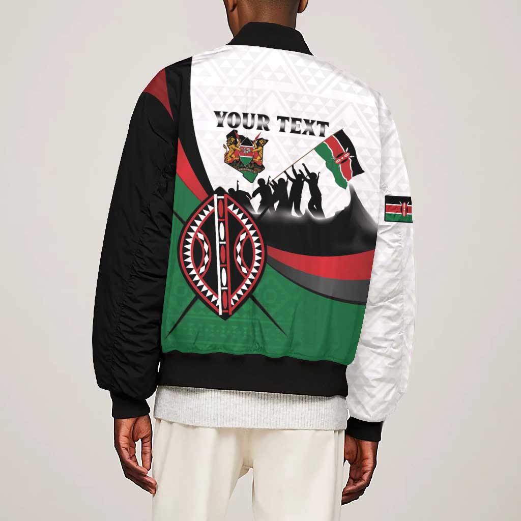 Personalised Kenya Bomber Jacket Madaraka Day - Maasai Shield