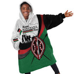 Personalised Kenya Kid Wearable Blanket Hoodie Madaraka Day - Maasai Shield