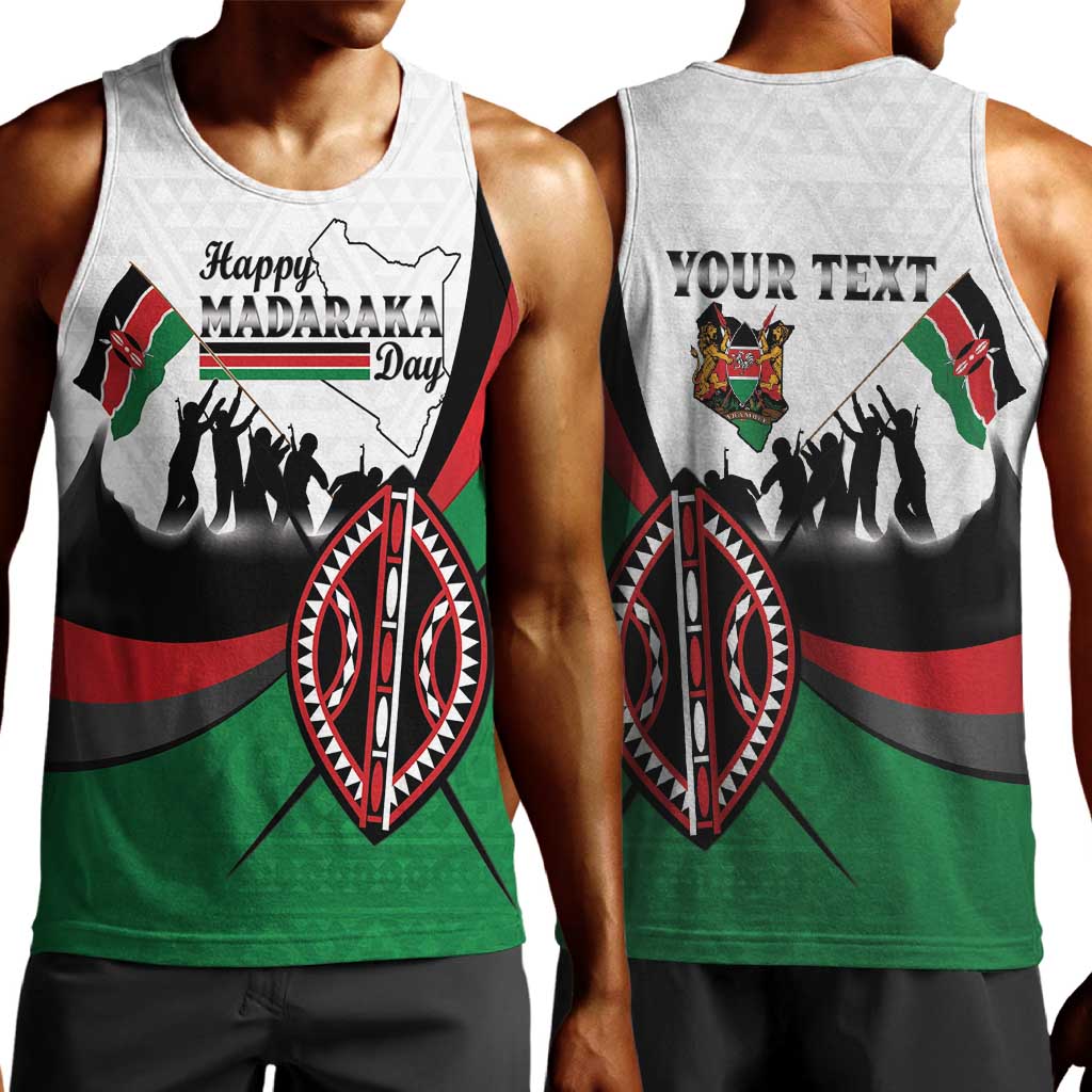 Personalised Kenya Men Tank Top Madaraka Day - Maasai Shield