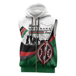 Personalised Kenya Sleeveless Zip Hoodie Madaraka Day - Maasai Shield - African Pride
