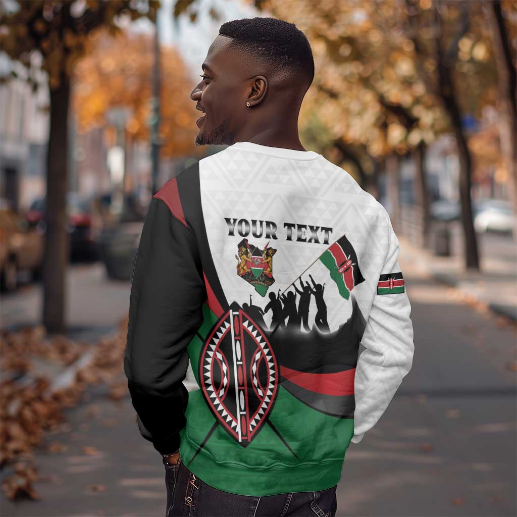 Personalised Kenya Sweatshirt Madaraka Day - Maasai Shield