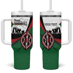 Personalised Kenya Tumbler With Handle Madaraka Day - Maasai Shield