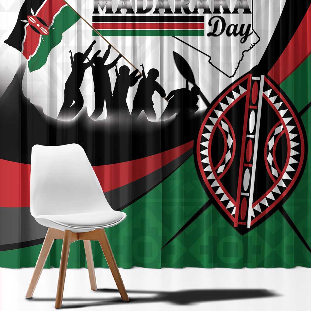Kenya Window Curtain Madaraka Day - Maasai Shield