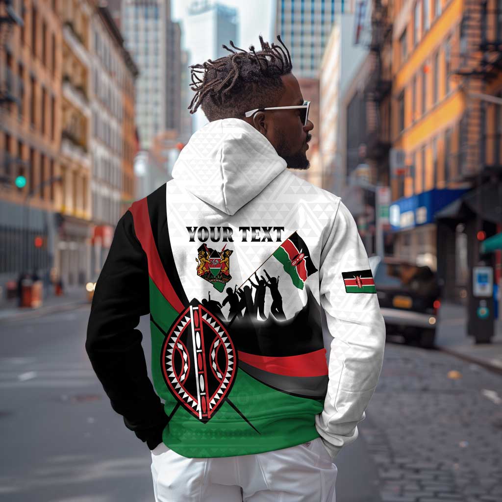Personalised Kenya Zip Hoodie Madaraka Day - Maasai Shield
