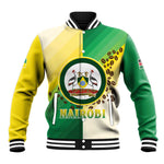 Personalised Nairobi Kenya Baseball Jacket Coat Of Arms With Coffee