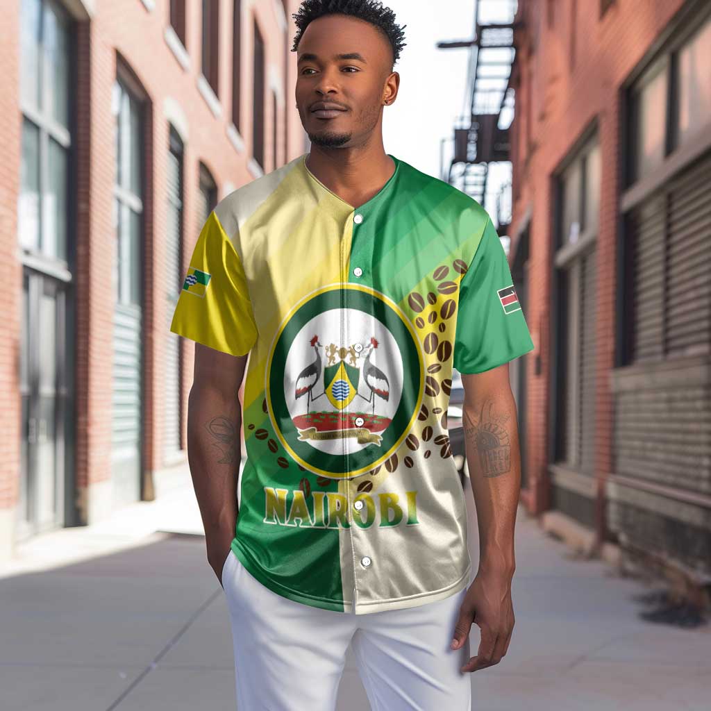 Personalised Nairobi Kenya Baseball Jersey Coat Of Arms With Coffee