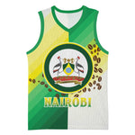 Personalised Nairobi Kenya Basketball Jersey Coat Of Arms With Coffee - African Pride
