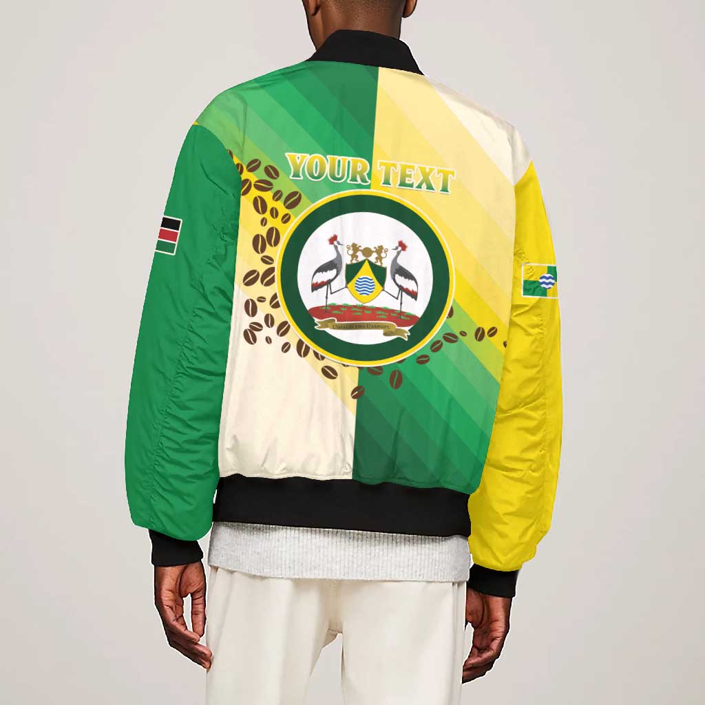 Personalised Nairobi Kenya Bomber Jacket Coat Of Arms With Coffee