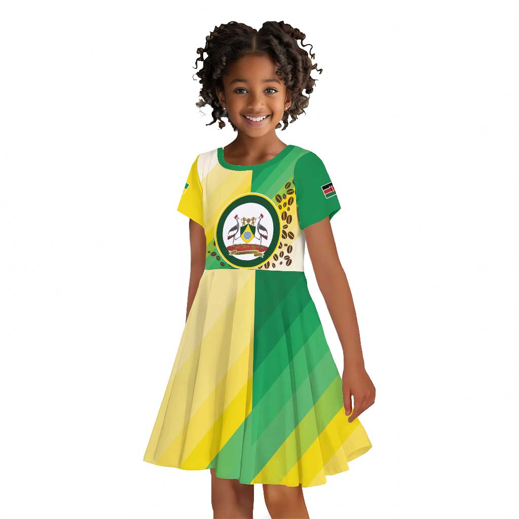 Personalised Nairobi Kenya Kid Short Sleeve Dress Coat Of Arms With Coffee