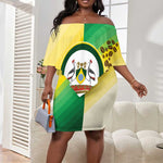 Personalised Nairobi Kenya Off Shoulder Short Dress Coat Of Arms With Coffee